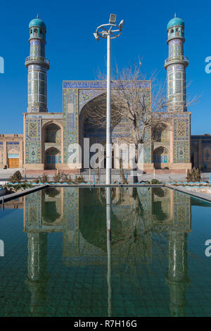 Pool In Front Of Herat Friday Mosque (Jami Masjid) or Central Blue Mosque, Herat, Herat Province, Afghanistan Stock Photo