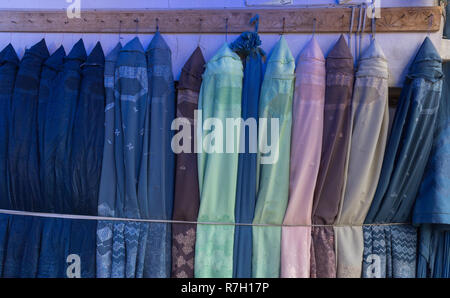 Colorful Burqas In Central Bazaar Shop, Herat, Herat Province, Afghanistan Stock Photo