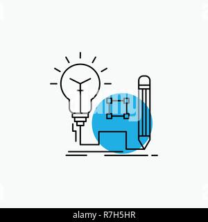 Idea, insight, key, lamp, lightbulb White Line Icon in Circle ...