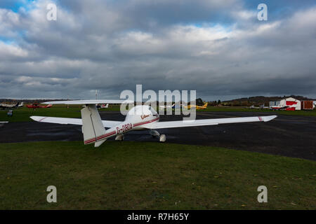 Parked Light aircraft, Halfpenny Green Wolverhampton Airport, Staffordhsire, UK Stock Photo