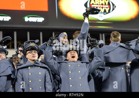 Philadelphia, Pennsylvania, USA. 8th December, 2018. Army Cadets celebrate winning the game held at Lincoln Financial Field in Philadelphia, Pennsylvania. Credit: Amy Sanderson/ZUMA Wire/Alamy Live News Stock Photo