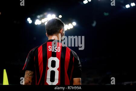 ESCLUSIVA MILAN  Foto Spada/LaPresse 09 December  2018 Milano ( Italia ) sport calcio Milan vs Torino  - Campionato di calcio Serie A TIM 2018/2019 - Stadio San Siro  Nella foto: Suso  EXCLUSIVE MILAN  Photo Spada/LaPresse December 09 , 2018 Milan ( Italy ) sport soccer Milan vs Torino - Italian Football Championship League A TIM 2018/2019 - San Siro Stadium In the pic: Suso Stock Photo