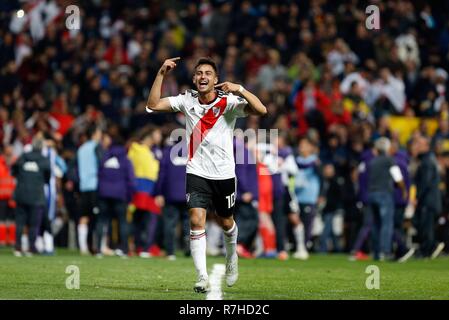 Madrid, Spain. 10th Dec, 2018. Gonzalo Nicolas Martinez, player of River Plate celebrates after his team won the Final of Copa CONMEBOL Libertadores 2018 at Estadio Santiago Bernabeu in Madrid.River Plate won the title of Copa Libertadores 2018 by beating Boca Juniors. Credit: Manu Reino/SOPA Images/ZUMA Wire/Alamy Live News Stock Photo