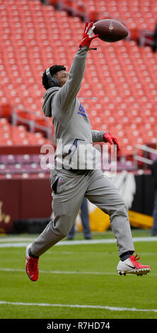 Landover, MD, USA. 9th Dec, 2018. New York Giants WR #18 Bennie Fowler  scores a touchdown during a NFL football game between the Washington  Redskins and the New York Giants at FedEx