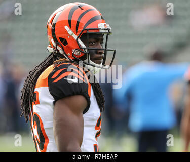 Carson, California, USA. 9th Dec 2018. Cincinnati Bengals cornerback  Davontae Harris #35 before the Cincinnati Bengals vs Los Angeles Chargers  at Stubhub Center in Carson, Ca on Carson, California, USA. 9th Dec 2018.  (Photo by Jevone Moore) Credit