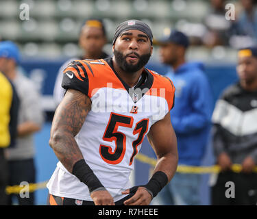 Carson, California, USA. 9th Dec 2018. Cincinnati Bengals cornerback  Davontae Harris #35 before the Cincinnati Bengals vs Los Angeles Chargers  at Stubhub Center in Carson, Ca on Carson, California, USA. 9th Dec 2018.  (Photo by Jevone Moore) Credit