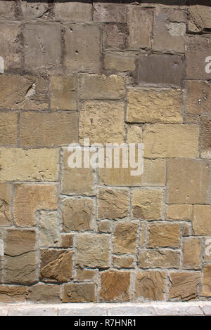 Beige wall blocks texture. Stock Photo