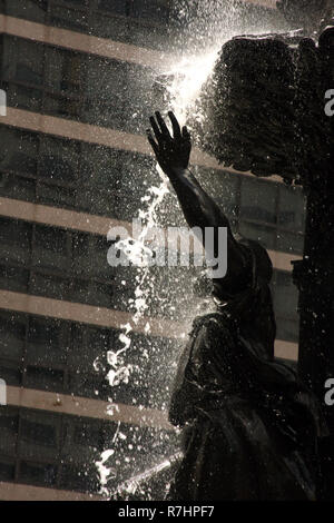 The Genius of Water fountain in downtown Cincinnati, Ohio Stock Photo