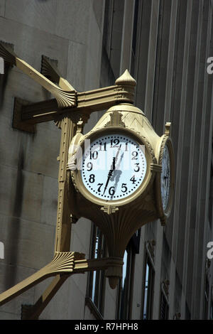 Old-fashioned outside clock in downtown Cincinnati, Ohio Stock Photo