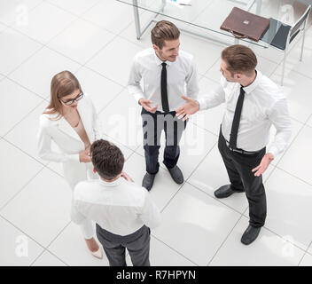 top view.the business team is discussing new ideas. Stock Photo