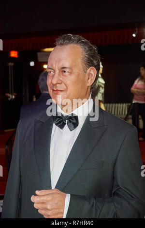 MONTREAL, CANADA - SEPTEMBER 23, 2018: Thomas Hanks, American actor and filmmaker. Wax museum Grevin in Montreal, Quebec, Canada Stock Photo