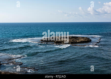 Rock Formation on Dor-Habonim beach, Israel Stock Photo