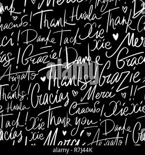 Pattern of Thank you in different languages Stock Vector