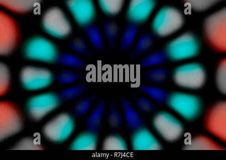Deep blue, blue, red, grey and black radial circle pattern Stock Photo