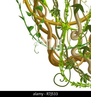 Twisted wild lianas branches background. Stock Vector