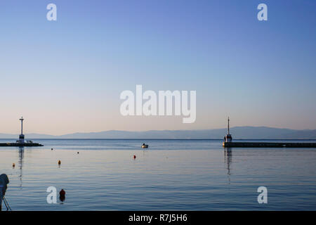 View of the Sea from the city old town of Kavala,  Macedonia, Greece Stock Photo