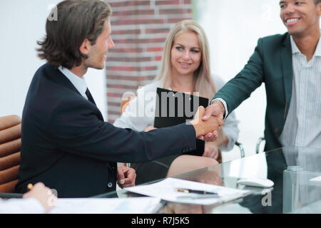 closeup.handshake of business partners.the concept of cooperation Stock Photo