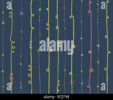 Doodle lines vertical seamless vector background. Stock Vector