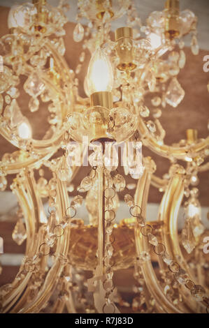 Crystal chandelier hanging Stock Photo