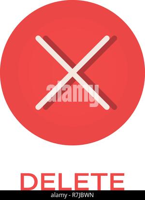 Remove round flat icon, cross symbol Stock Vector
