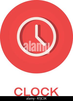 Clock round flat icon, time symbol Stock Vector