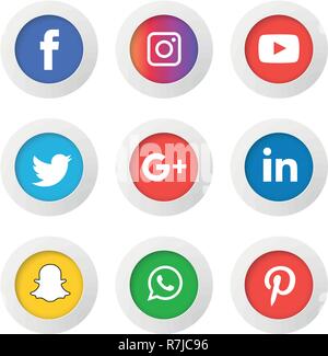 Social media icons set Logo Vector Illustrator Stock Vector