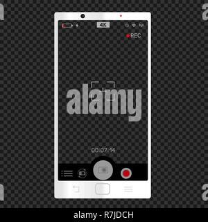 white phone camera vertical viewfinder Stock Vector