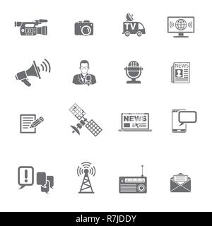 Media and News Icons Set Stock Vector