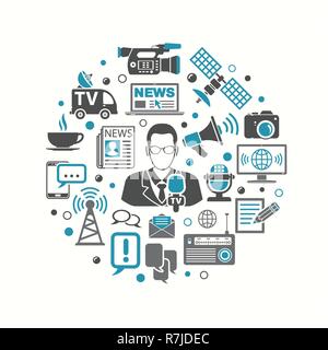 Media and News Concept Stock Vector