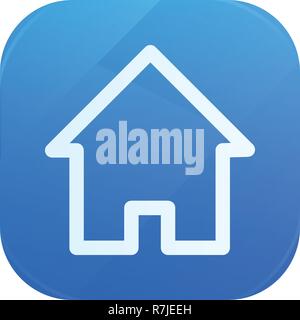 Home glossy flat icon, house symbol Stock Vector