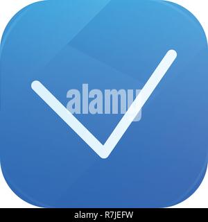 Check glossy mark flat icon, tick symbol Stock Vector