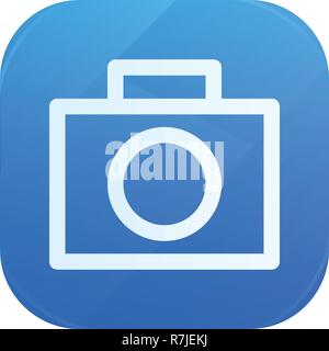Camera glossy flat icon, photo symbol Stock Vector