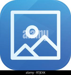 Picture glossy flat icon, image symbol Stock Vector