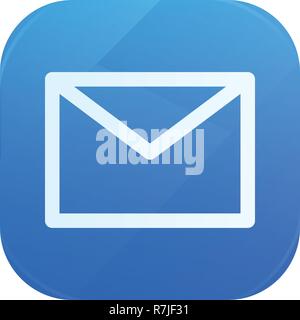 Envelope glossy flat icon, message symbol Stock Vector