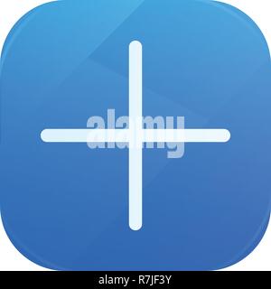Plus glossy flat icon, add symbol Stock Vector