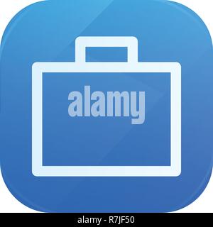 Briefcase glossy flat icon, portfolio symbol Stock Vector