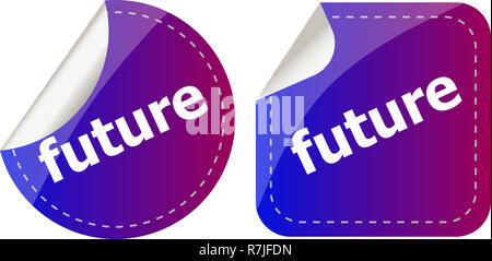 future stickers set on white, icon button isolated on white Stock Photo