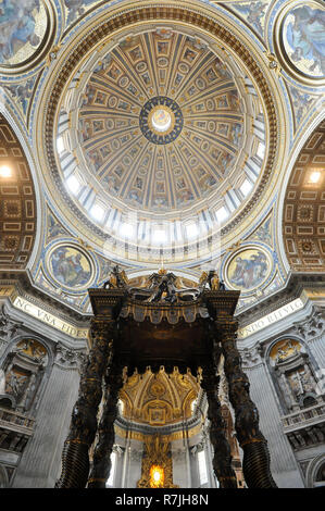 The Altar Of The Chair Of Saint Peter. Baldacchino. Interior Of St ...