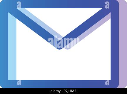 Envelope blue purple gradient icon, message symbol Stock Vector