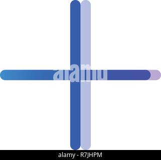 Plus blue purple gradient icon, add symbol Stock Vector