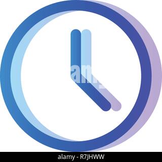 Clock blue purple icon, time symbol Stock Vector