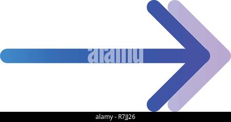 Arrow right blue purple gradient icon, pointer symbol Stock Vector