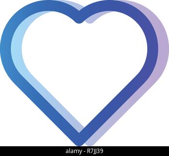 Heart blue purple gradient icon, love symbol Stock Vector