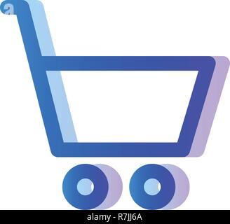 Shopping blue purple gradient icon, buy symbol Stock Vector