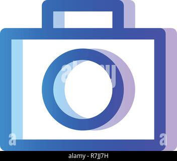 Camera blue purple gradient icon, photo symbol Stock Vector