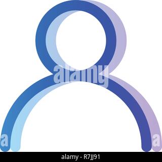 User blue purple gradient icon, man symbol Stock Vector