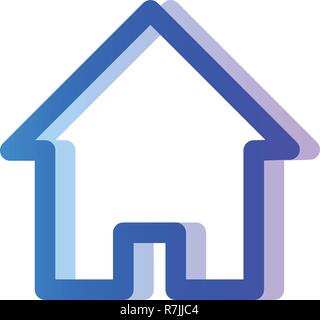 Home blue purple gradient icon, house symbol Stock Vector