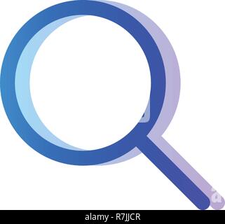 Search blue purple gradient icon, magnifying glass symbol Stock Vector