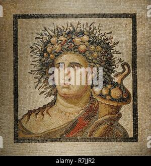 Mosaico del Genio del Año, Museo Arqueológico Nacional Stock Photo - Alamy
