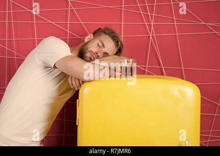 Man falling asleep during his breakfast after overtime work. Stock Photo